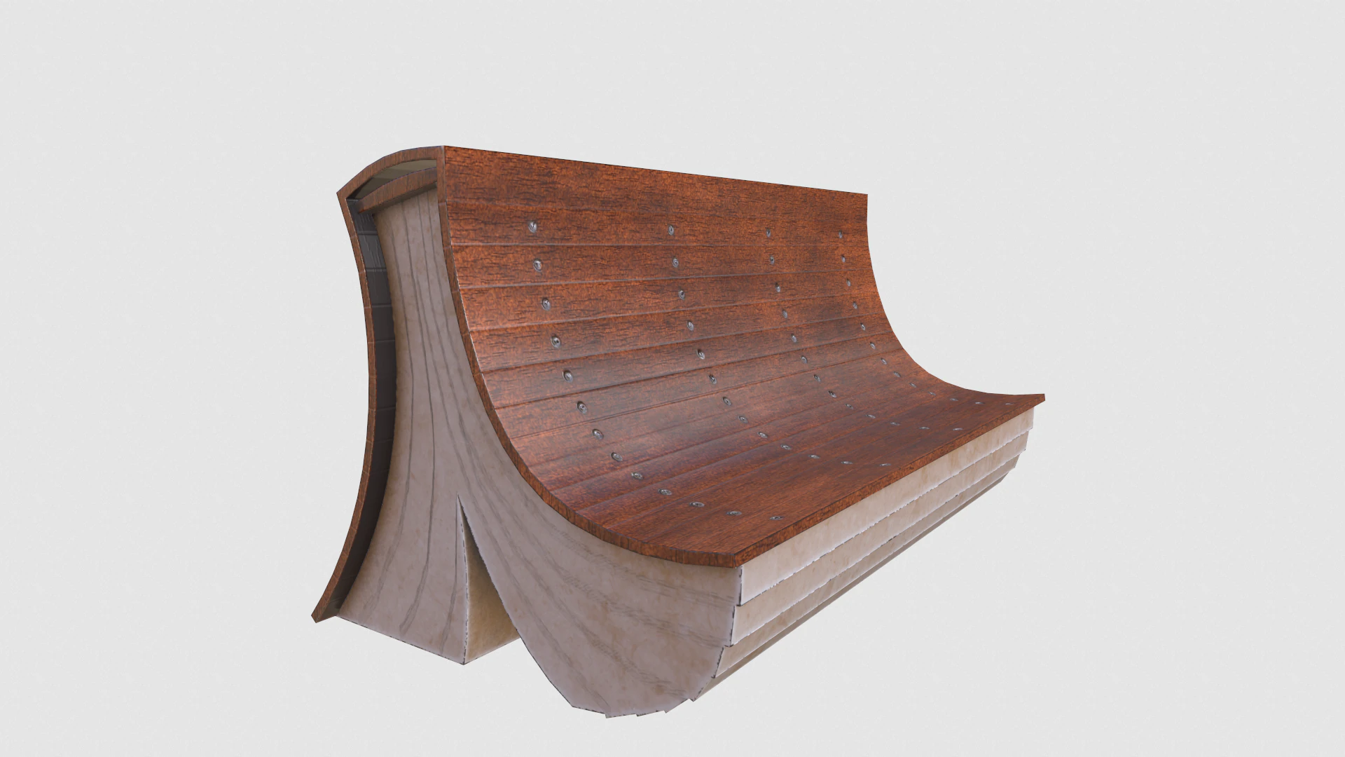 Street Park Bench v2 Low-poly 3D Model .c4d .max .obj .3ds .fbx .stl .blend 