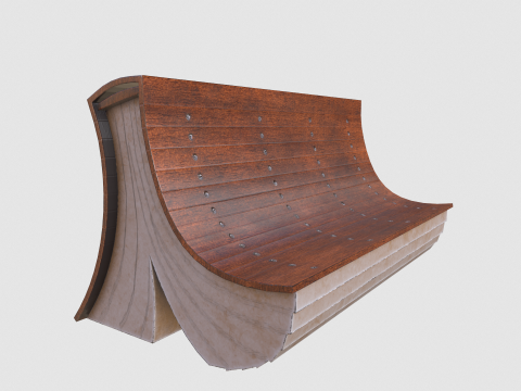 Street Park Bench v2 Low-poly 3D Model