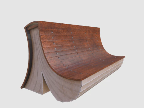 Banco de parque de rua v2 baixo poli Modelo 3D