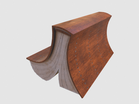 Street Park Bench v2 Low-poly Model 3D