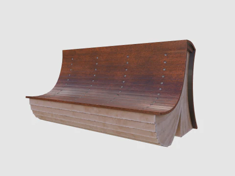 Street Park Bench v2 Low-poly 3D Model