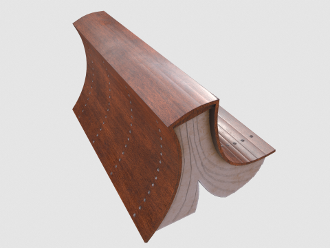 Street Park Bench v2 Low-poly Model 3D
