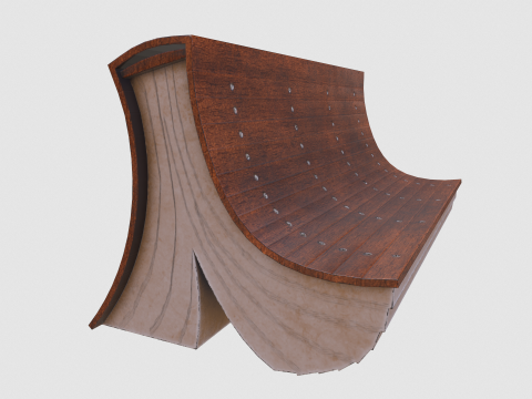 Street Park Bench v2 Low-poly Model 3D