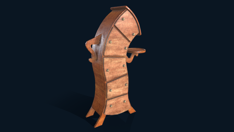 Cabinet Home Kid Low-poly Model 3D .c4d .max .obj .3ds .fbx .stl .blend