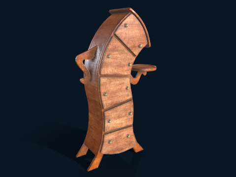 Cabinet Home Kid Low-poly 3D Model