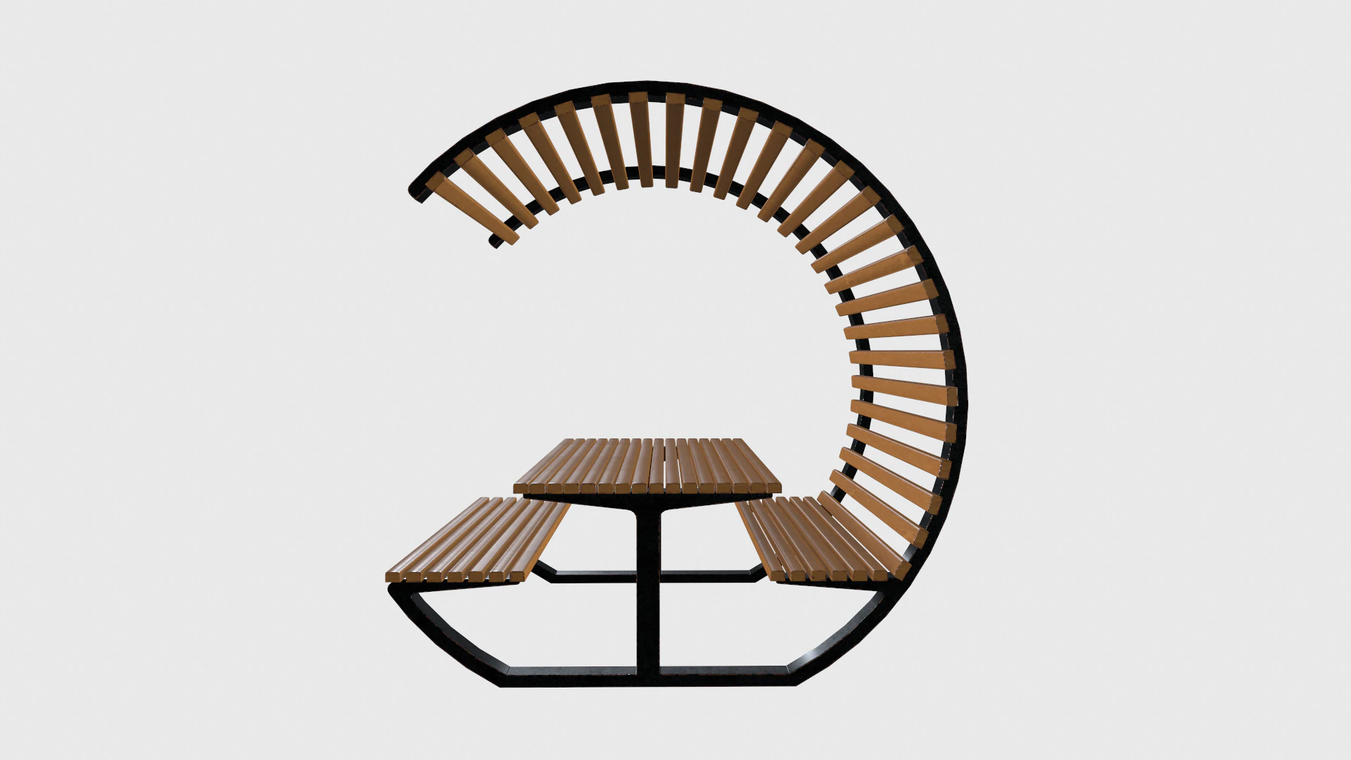 Street Park Bench v3 Low-poly 3D Model .c4d .max .obj .3ds .fbx .stl .blend 