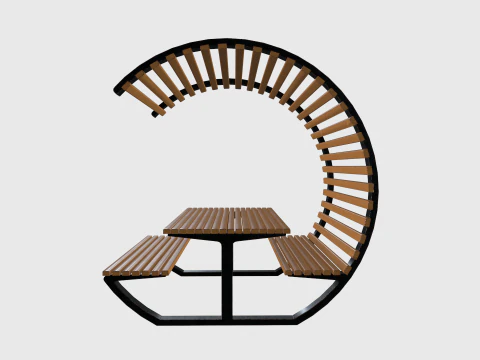 Banco de parque de rua v3 baixo poli Modelo 3D