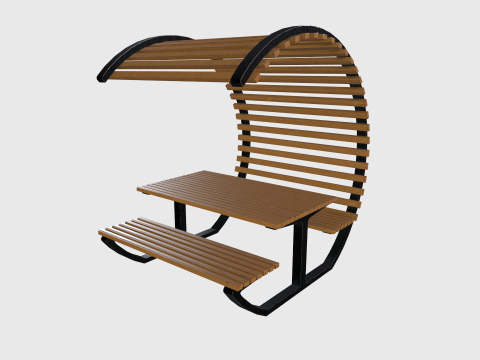 Street Park Bench v3 Low-poly 3D Model