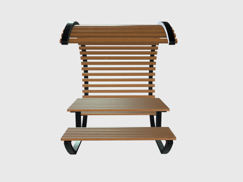 Street Park Bench v3 Low-poly 3D Model