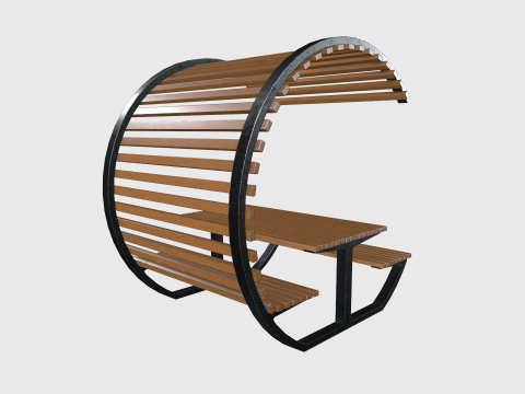 Street Park Bench v3 Low-poly 3D Model