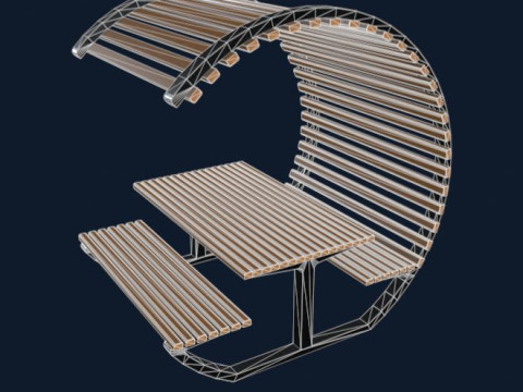 Street Park Bench v3 Low-poly 3D Model