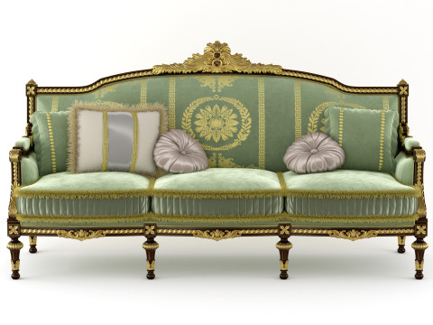 Emerald victorian sofa by Modenese 3D Model