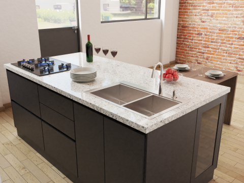 Modern Kitchen Design 001 Modèle 3D