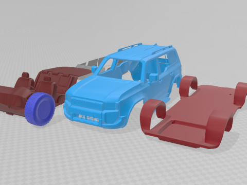 Toyota Land Cruiser 250 First Edition 2024 - Printable Model in Separate Parts 3D प्रिंट मॉडल