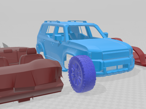 Toyota Land Cruiser 250 First Edition 2024 - Printable Model in Separate Parts Model Cetak 3D