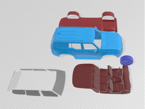 Toyota Land Cruiser 250 First Edition 2024 - Printable Model in Separate Parts Model Cetak 3D