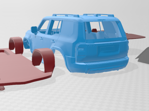 Toyota Land Cruiser 250 First Edition 2024 - Printable Model in Separate Parts Model Cetak 3D