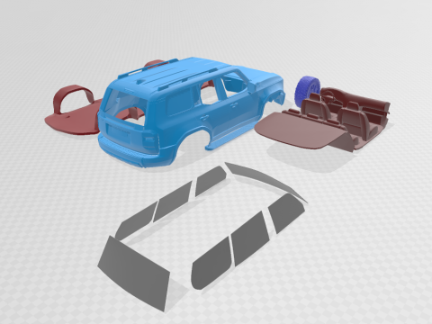 Toyota Land Cruiser 250 First Edition 2024 - Printable Model in Separate Parts Model Cetak 3D