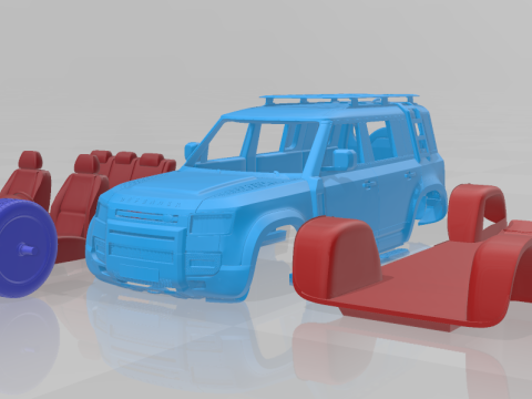 Land Rover Defender Explorer Separate Parts 3D Print Model