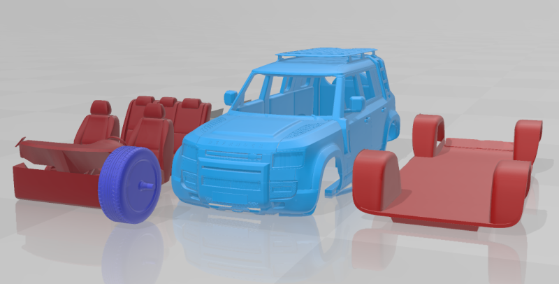Land Rover Defender Explorer Separate Parts 3D Принт Модель .c4d .max .obj .3ds .fbx .stl .blend