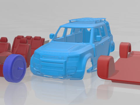 Land Rover Defender Explorer Separate Parts 3D-Druckmodell