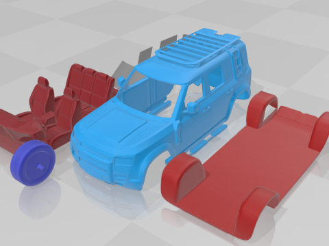 Land Rover Defender Explorer Separate Parts 3D-Druckmodell