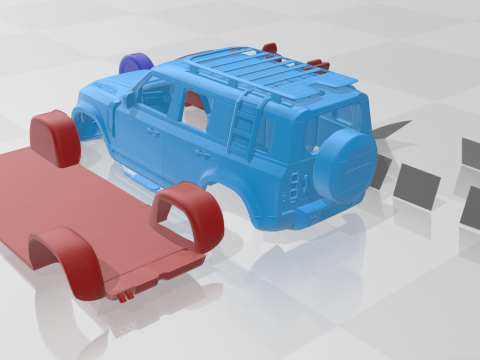 Land Rover Defender Explorer Separate Parts 3D-Druckmodell