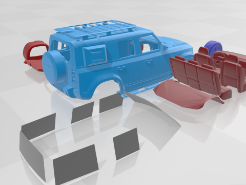 Land Rover Defender Explorer Separate Parts 3D-Druckmodell