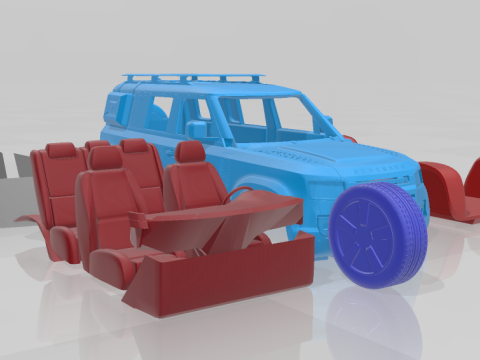 Land Rover Defender Explorer Separate Parts 3D-Druckmodell