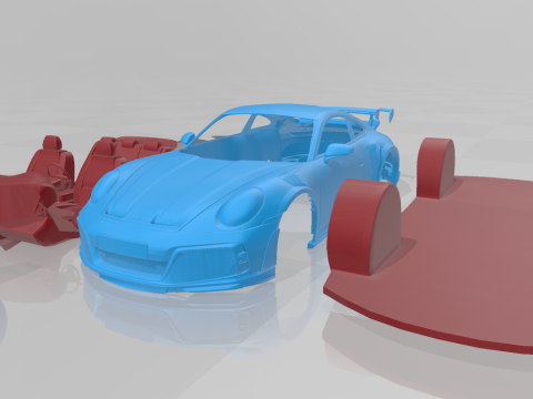 Porsche 911 TECHART GTstreet R 2022 - Separate Parts 3D Print Model