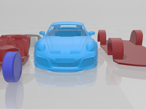 Porsche 911 TECHART GTstreet R 2022 - Separate Parts 3D प्रिंट मॉडल