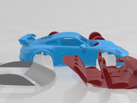 Porsche 911 TECHART GTstreet R 2022 - Separate Parts 3D प्रिंट मॉडल