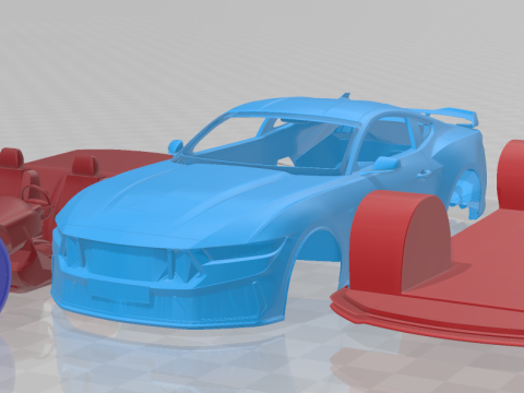 Mustang Dark Horse 2024 3D Printable Car in Separate Parts 3D Print Model