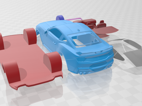 Mustang Dark Horse 2024 3D Printable Car in Separate Parts Modelo de Impressão 3D