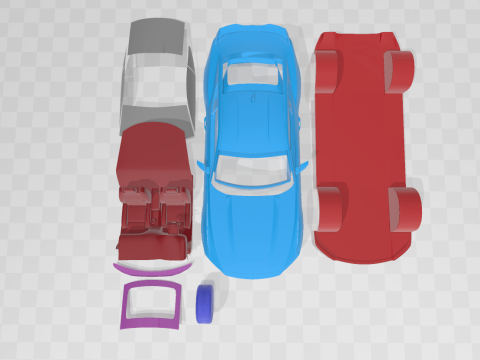 Mustang Dark Horse 2024 3D Printable Car in Separate Parts Modelo de Impressão 3D