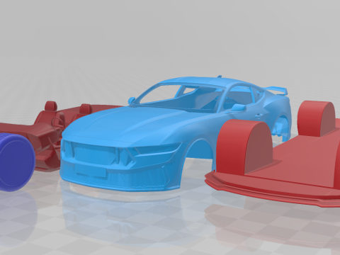 Mustang Dark Horse 2024 3D Printable Car in Separate Parts Modelo de Impressão 3D