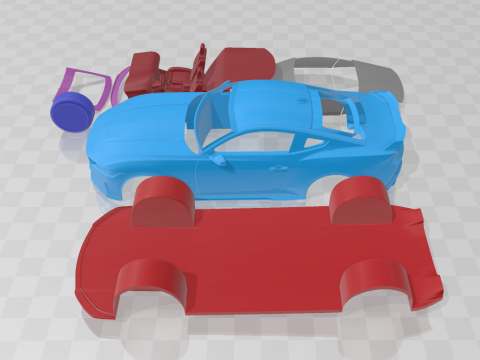 Mustang Dark Horse 2024 3D Printable Car in Separate Parts Modelo de Impressão 3D