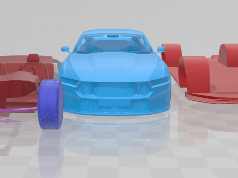 Mustang Dark Horse 2024 3D Printable Car in Separate Parts Modelo de Impressão 3D