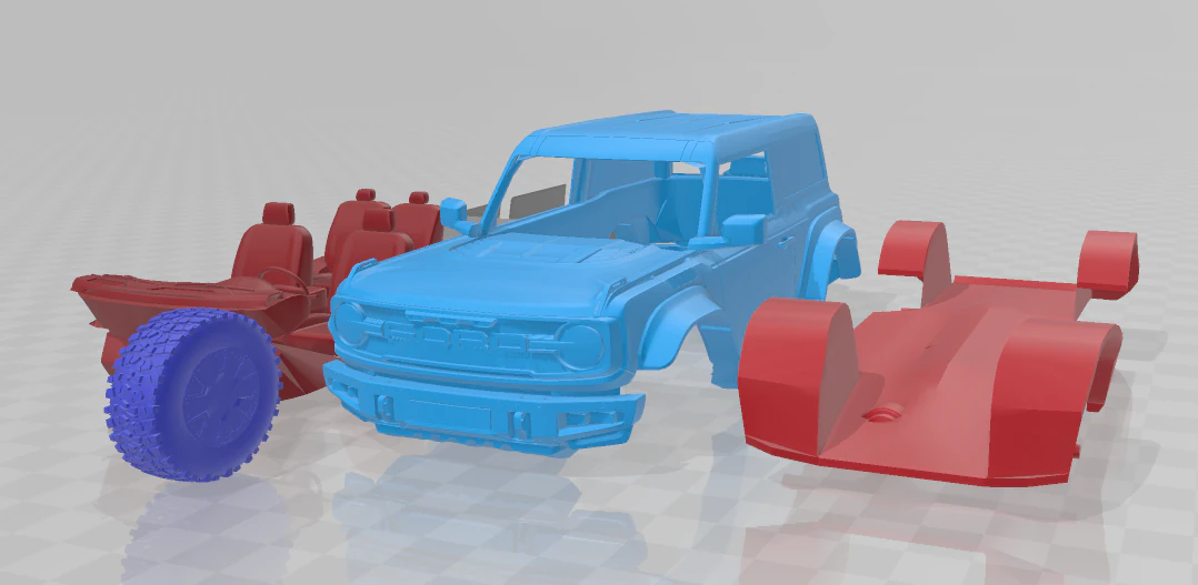 Bronco Raptor Two-Door 2022 - 3D Printable Model in Separate Parts 3D Print Model .c4d .max .obj .3ds .fbx .stl .blend
