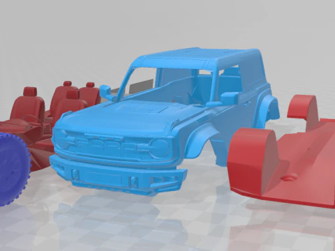 Bronco Raptor a due porte 2022 - Modello stampabile in 3D in parti separate Modello di stampa 3D
