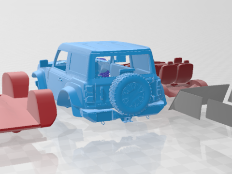 Bronco Raptor Two-Door 2022 - 3D Printable Model in Separate Parts 3D 프린트 모델