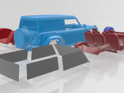 Bronco Raptor Two-Door 2022 - 3D Printable Model in Separate Parts 3D Print Model
