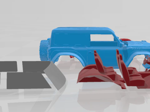 Bronco Raptor Two-Door 2022 - 3D Printable Model in Separate Parts 3D Print Model