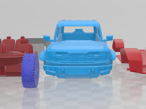 Bronco Raptor Two-Door 2022 - 3D Printable Model in Separate Parts 3D 프린트 모델