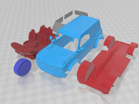 Bronco Raptor Two-Door 2022 - 3D Printable Model in Separate Parts 3D 프린트 모델