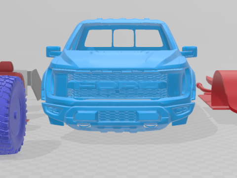 F-150 Raptor Regular Cab 2022 - 3D Printable Model in Separate Parts 3D 프린트 모델