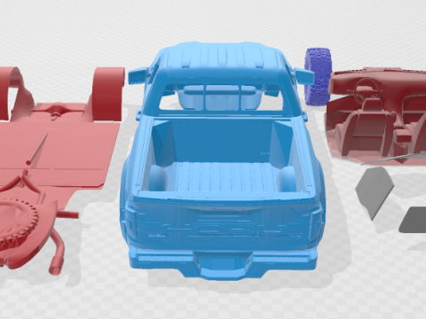 F-150 Raptor Regular Cab 2022 - 3D Printable Model in Separate Parts 3D 프린트 모델