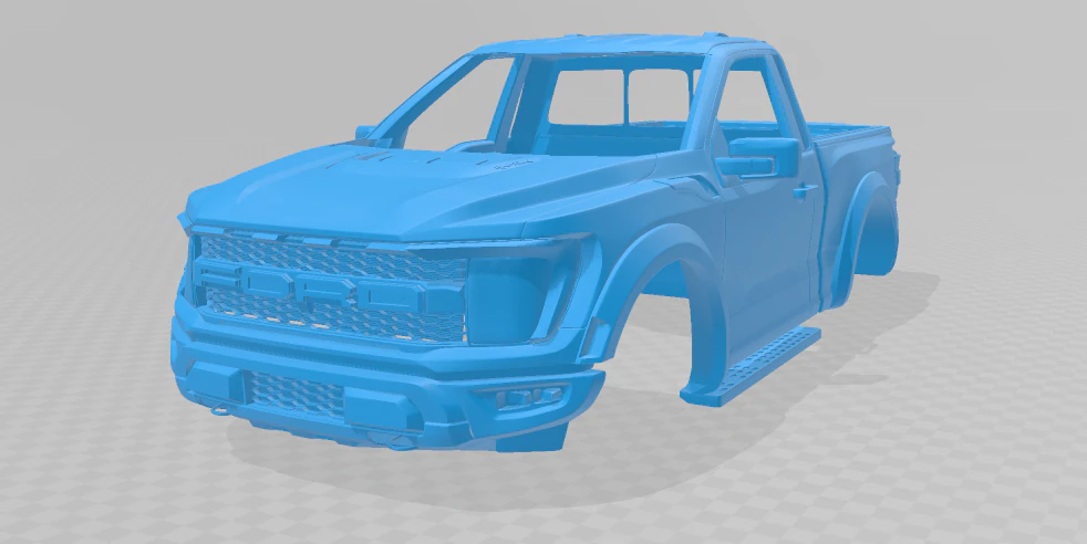 F-150 Raptor Regular Cab 2022 - 3D Printable Body Car 3D Print Model .c4d .max .obj .3ds .fbx .stl .blend