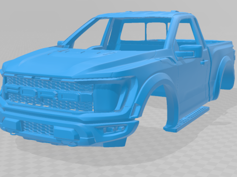 F-150 Raptor Regular Cab 2022 - 3D Printable Body Car 3Dプリントモデル