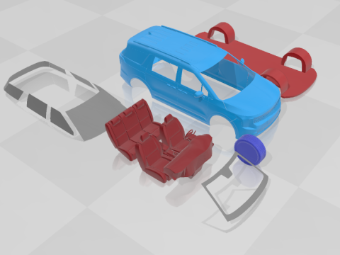 Kia Carnival 2025 - 3D Printable Model in Separate Parts 3D Print Model